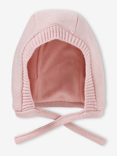 Bonnet esprit capuche bébé fille rose poudré 2 - vertbaudet enfant 