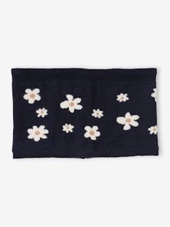 -Snood fille avec motifs marguerites en jacquard