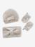 Ensemble bébé fille bonnet + snood + moufles noeuds écru 1 - vertbaudet enfant 