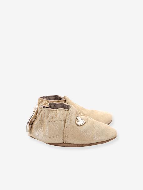 Chaussons cuir souple bébé Mini Love 874682-10 © or 2 - vertbaudet enfant 