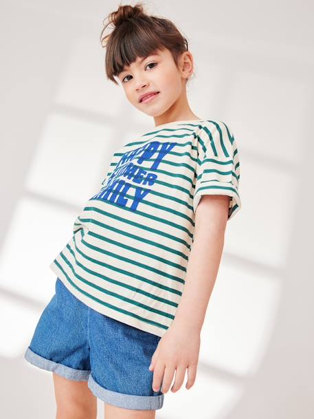 T-shirt mixte enfant capsule famille marin rayé vert 6 - vertbaudet enfant 