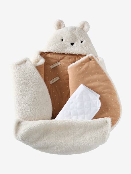 Nid d'ange transformable en tapis à langer peluche beige+écru+gris souris+Hygge+kaki+Lovely Leo 13 - vertbaudet enfant 