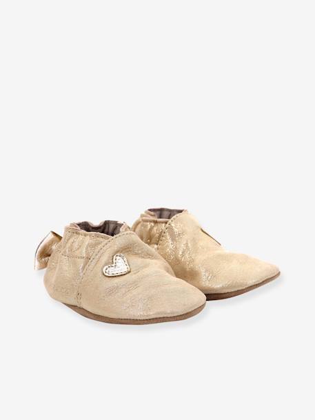 Chaussons cuir souple bébé Mini Love 874682-10 © or 1 - vertbaudet enfant 