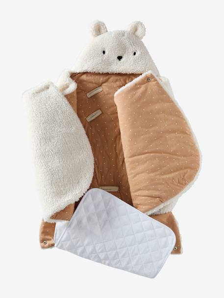 Nid d'ange transformable en tapis à langer peluche beige+écru+gris souris+Hygge+kaki+Lovely Leo 12 - vertbaudet enfant 