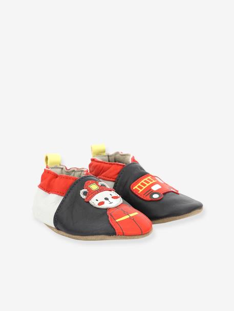 Chaussons cuir souple bébé Fireman 686641-10 © marine 1 - vertbaudet enfant 