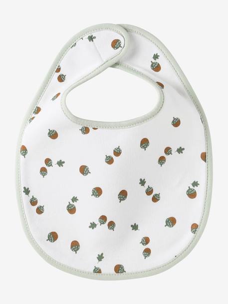 Lot 7 bavoirs naissance en coton bio* Hérisson+Oies+Tanzanie+vert d'eau 30 - vertbaudet enfant 