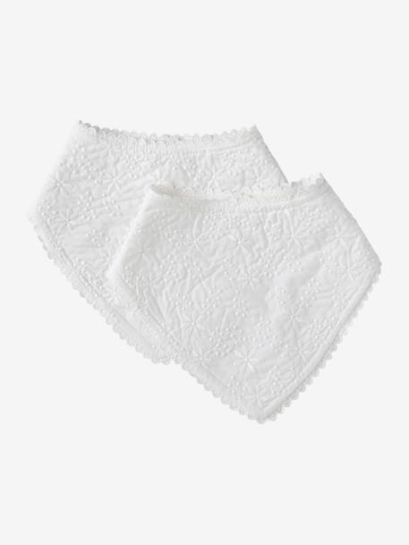 Lot de 2 bavoirs bandana blanc 3 - vertbaudet enfant 