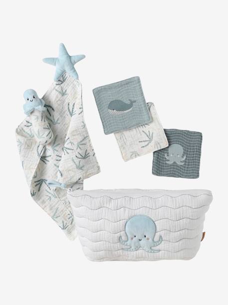 Coffret cadeau naissance SOUS L'OCÉAN bleu grisé 3 - vertbaudet enfant 