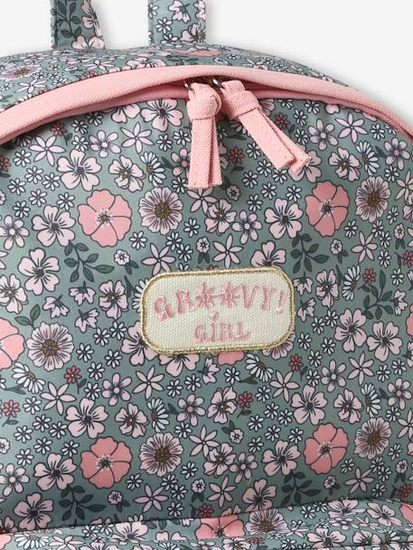 Sac à dos à fleurs 'Groovy girl' fille lichen 3 - vertbaudet enfant 