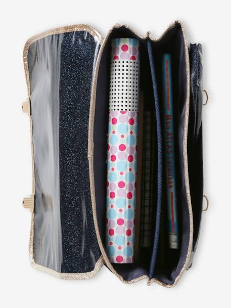 Cartable + trousse pailletés 'Flower power' fille bleu nuit 7 - vertbaudet enfant 