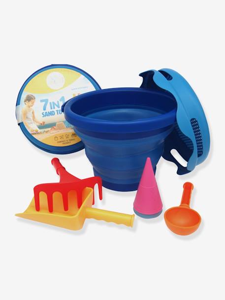 Set de 7 jeux de plage bleu+jaune+rouge 1 - vertbaudet enfant 