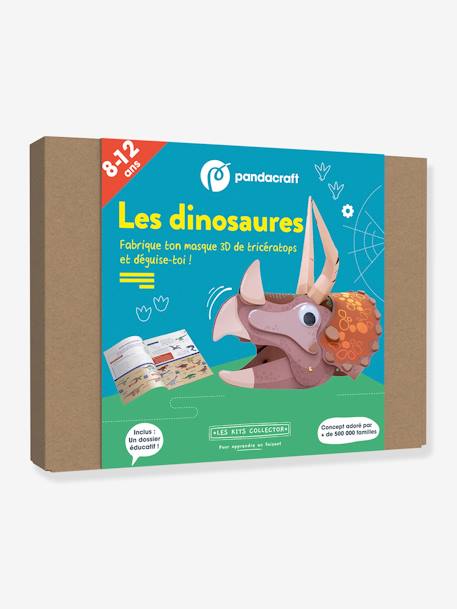 Kit ludo-éducatif 2 en 1- Les Dinosaures - Fabrique ton masque 3D tricératops ! - PANDACRAFT bleu 1 - vertbaudet enfant 