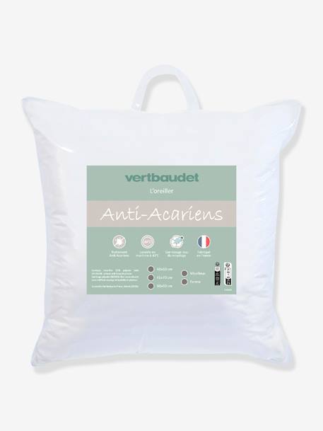 Oreiller moelleux microfibre anti-acariens traité GREENCARE® blanc 1 - vertbaudet enfant 