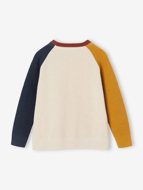 Pull colorblock pop garçon écru 3 - vertbaudet enfant 