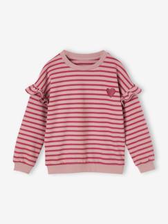 -Sweat fille rayé manches à volants
