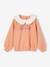 Sweat romantique col Claudine fille abricot+marine 2 - vertbaudet enfant 