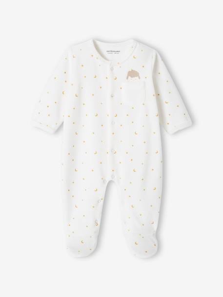 Pyjama bébé mixte mouton en velours ouverture naissance écru 3 - vertbaudet enfant 