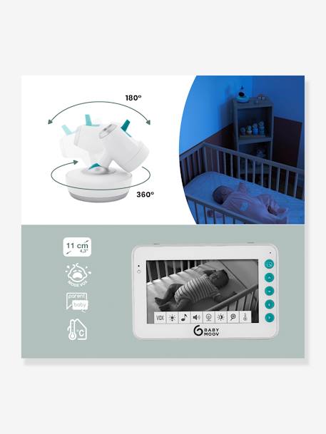 Ecoute-bébé vidéo 360° Yoo-Moov blanc 7 - vertbaudet enfant 