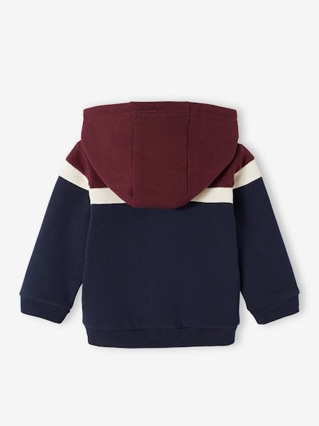 Gilet zippé bébé garçon à capuche bordeaux+cannelle+vert d'eau 2 - vertbaudet enfant 