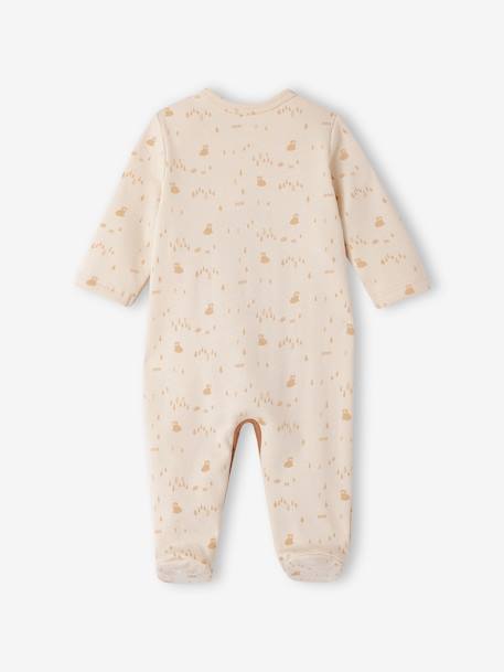 Pyjama bébé mixte en molleton ouverture pont pressionnée écru 2 - vertbaudet enfant 