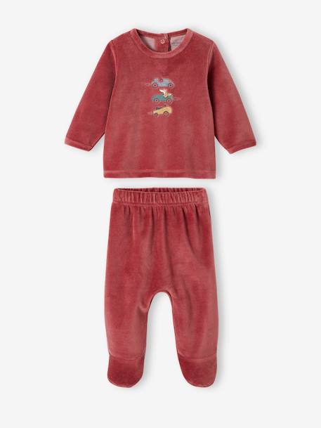 Lot de 2 pyjamas 'bolides' bébé en velours terracotta 2 - vertbaudet enfant 
