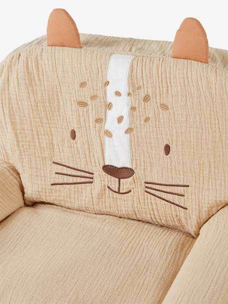 Fauteuil mousse en gaze de coton Tigre beige poudré 4 - vertbaudet enfant 