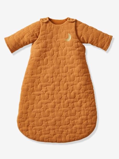 Gigoteuse hiver quiltée manches amovibles en gaze de coton bio* NUITS DE RÊVE caramel+écru+marine 3 - vertbaudet enfant 