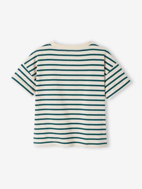 T-shirt mixte enfant capsule famille marin rayé vert 2 - vertbaudet enfant 