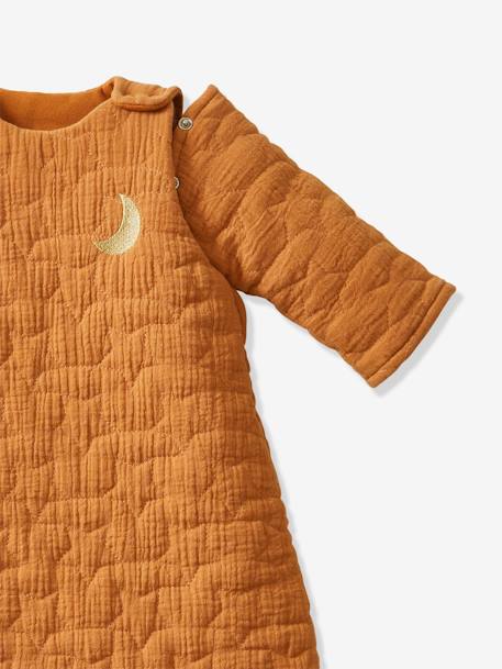 Gigoteuse hiver quiltée manches amovibles en gaze de coton bio* NUITS DE RÊVE caramel+écru+marine 5 - vertbaudet enfant 