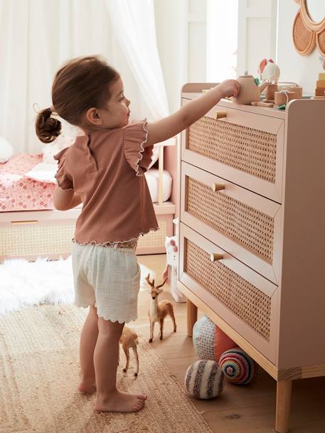 Commode en cannage POÉSIE rose+vert 6 - vertbaudet enfant 