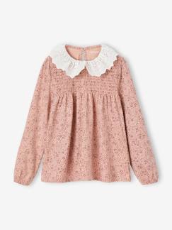 T-shirt blouse col en broderie anglaise fille  - vertbaudet enfant