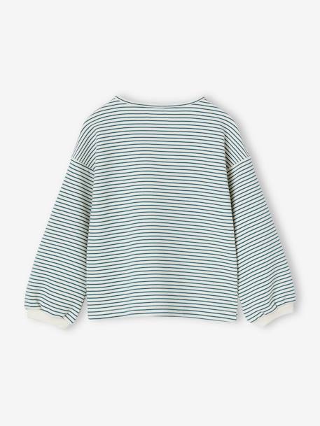 T-shirt marinière encolure bateau fille blanc rayé+rayé vert 7 - vertbaudet enfant 