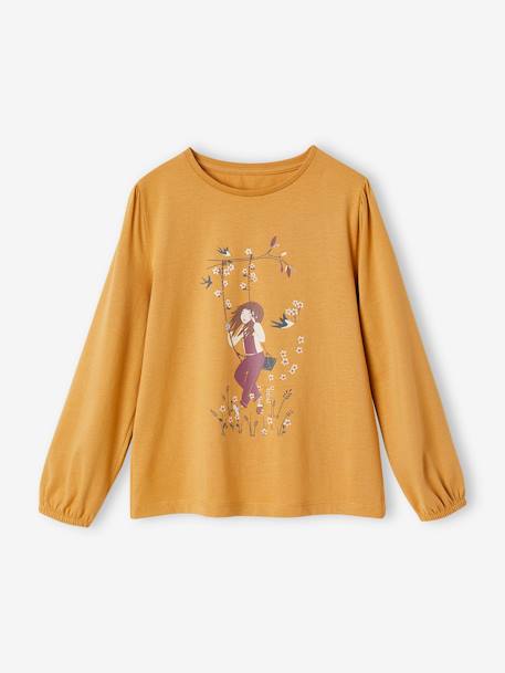 T-Shirt Manches Longues Animal Vertbaudet Bébé - 100% Coton Bio | Motif Mascotte, Base Arrondie