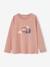 Tee-shirt 'Egérie' détails fantaisie fille manches longues vieux rose 2 - vertbaudet enfant 