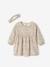 Ensemble bébé fille 3 pièces robe cardigan bandeau bleu grisé+corail+vieux rose 20 - vertbaudet enfant 