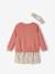 Ensemble bébé fille 3 pièces robe cardigan bandeau bleu grisé+corail+vieux rose 22 - vertbaudet enfant 
