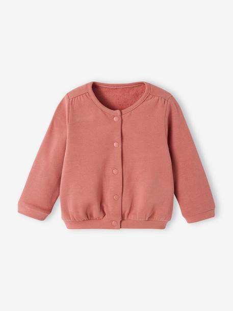 Ensemble bébé fille 3 pièces robe cardigan bandeau bleu grisé+corail+vieux rose 19 - vertbaudet enfant 