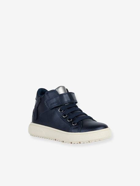 Baskets montantes enfant lacées et scratchées J Theleven Girl marine 1 - vertbaudet enfant 