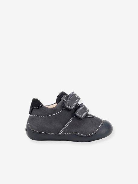 Chaussures souples bébé quatre pattes B Tutim camel+marine 10 - vertbaudet enfant 