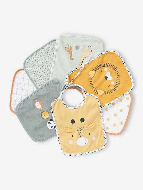 Lot De 7 Bavoirs Bébé Vertbaudet - Bleu Ciel - Tissu éponge Coton/polyester - 22x27cm