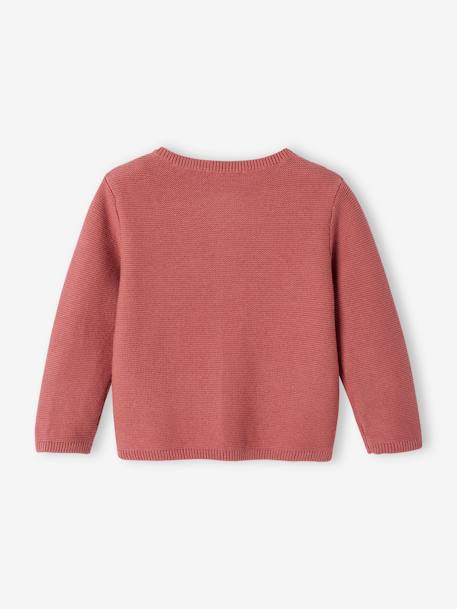 Cardigan broderie dorée coeur bébé beige+vieux rose 7 - vertbaudet enfant 