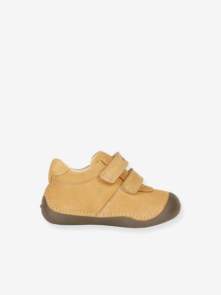 Chaussures souples bébé quatre pattes B Tutim camel+marine 4 - vertbaudet enfant 