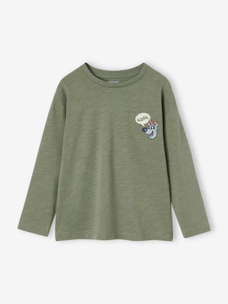 T-shirt grand motif dos garçon bleu nuit+vert sauge 5 - vertbaudet enfant 