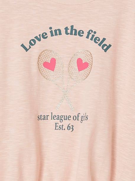 T-shirt sport élastiqué fille manches longues rose poudré 3 - vertbaudet enfant 