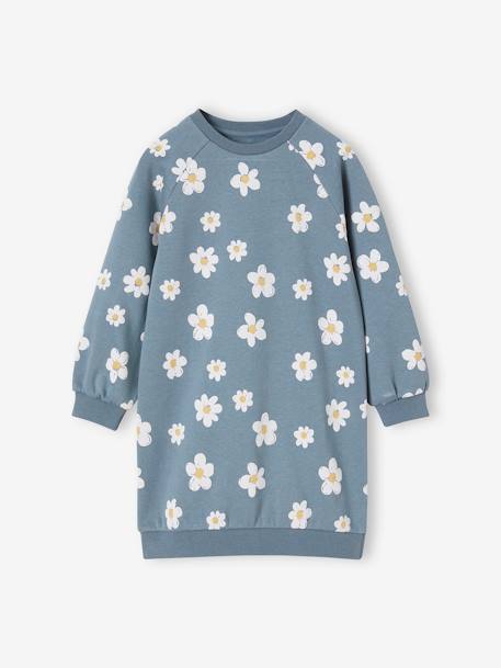 Robe en molleton fleurs pop fille  - vertbaudet enfant