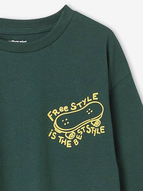 T-shirt motif cool poitrine garçon manches longues bordeaux+vert sapin 6 - vertbaudet enfant 