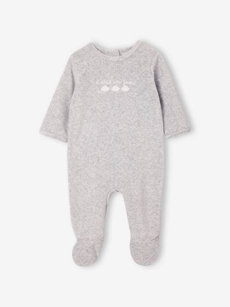 Lot de 3 dors-bien bébé en velours BASICS rose pâle+vert de gris 10 - vertbaudet enfant 