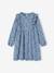 Robe imprimée fleurs fille manches volantées bleu grisé+écru+vieux rose 1 - vertbaudet enfant 