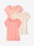 Lot de 3 T-shirts fantaisie manches courtes en maille côtelée fille rose nude 1 - vertbaudet enfant 