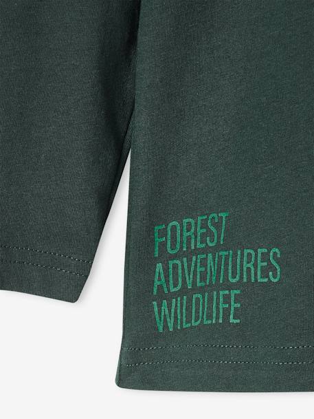 Tee-shirt motif animal garçon en coton recyclé écru+vert sapin 7 - vertbaudet enfant 